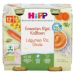 HIPP lég-riz-dinde 12M+ bio verre (2x250g)