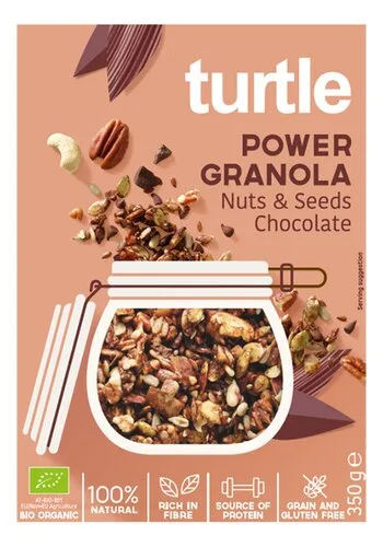 4209137 TURTLE Power Gran.Nut Seed Choc.Bio 350g - Image 1